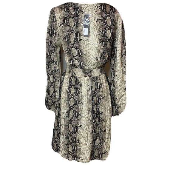 NWT AKAIV Boutique Snakeskin A-Line Dress Tan S - Picture 5 of 8